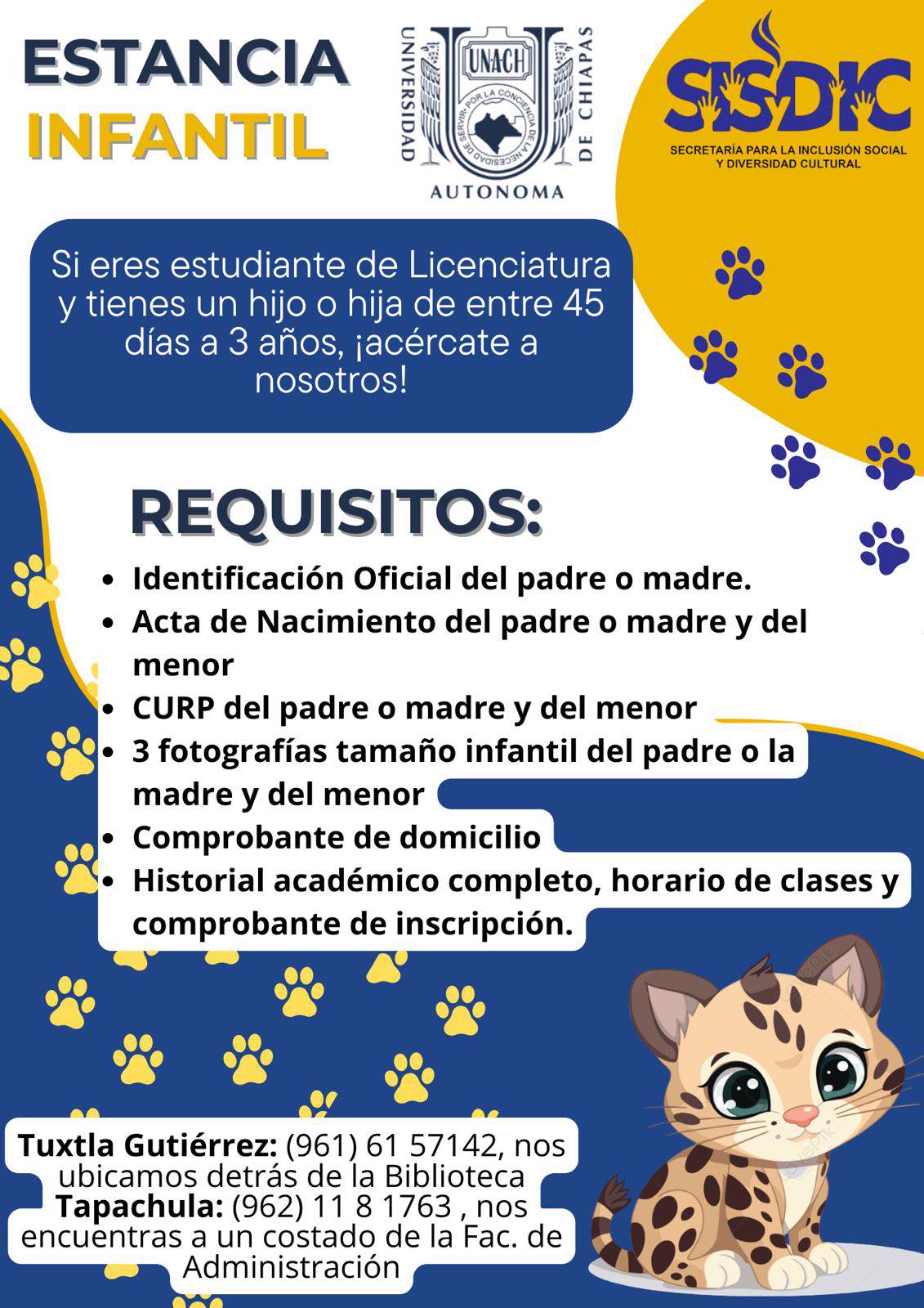 Inscripciones abiertas para la Estancia Infantil UNACH