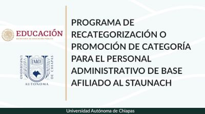 Programa de Recategorización o promoción de categoría para el personal administrativo de base afiliado al STAUNACH