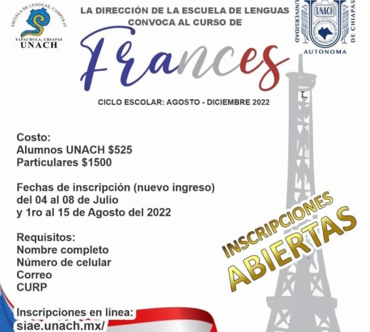 Curso de Frances, Escuela de Lenguas Tapachula
