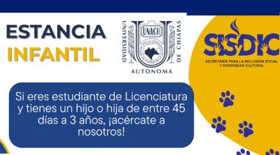 Inscripciones abiertas para la Estancia Infantil UNACH