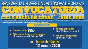 Convocatoria de admisión enero - junio 2026 - Se ampliá el periodo de registro hasta el 16 de octubre
