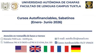 Cursos sabatinos de idiomas extranjeros - Facultad de Lenguas Tuxtla