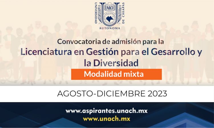 Convocatoria de admisión para la licenciatura en gestión para el desarrollo y la diversidad