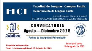 Cursos de idiomas Agosto - Diciembre 2025, Facultad de Lenguas Campus Tuxtla