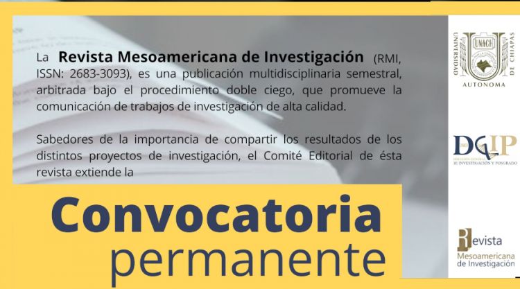 Convocatoria permanente Revista Mesoamericana de Investigación