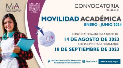Convocatoria Becas de Movilidad Académica Enero-Junio 2024
