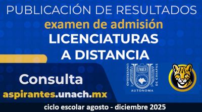 Resultados del examen de admisión del ciclo escolar agosto - diciembre 2025 - Modalidad a distancia