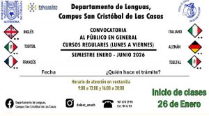 Cursos de idiomas enero - junio 2026, Escuela de Lenguas San Cristóbal