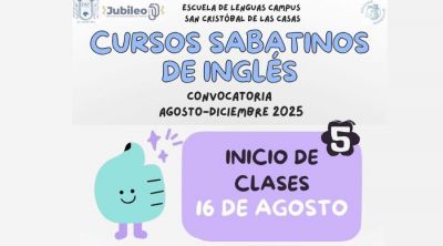 Cursos sabatinos de inglés agosto - diciembre 2025, Escuela de Lenguas San Cristóbal