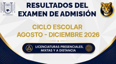 Resultados del examen de admisión del ciclo escolar Agosto - Diciembre 2026