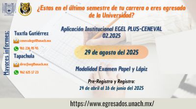 Examen General de Egreso de Licenciatura (EGEL) - Modalidad presencial 02.2025