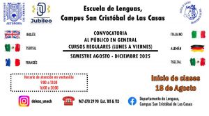 Cursos de idiomas agosto - diciembre 2025, Escuela de Lenguas San Cristóbal
