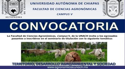 Seminario de titulación Territorio, Desarrollo Agroambiental y Sociedad - Facultad de Ciencias Agronómicas
