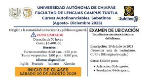 Cursos sabatinos de idiomas extranjeros - Facultad de Lenguas Tuxtla