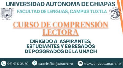 Curso de comprensi&oacute;n lectora - Facultad de Lenguas, Campus Tuxtla