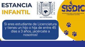 Inscripciones abiertas para la Estancia Infantil UNACH