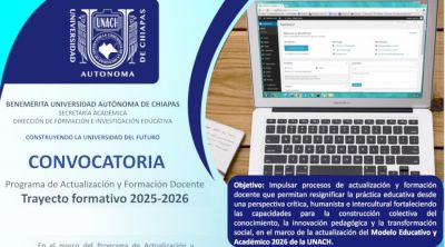 Convocatoria Programa de Formación y Actualización al Docente, trayecto formativo 2025 -2026